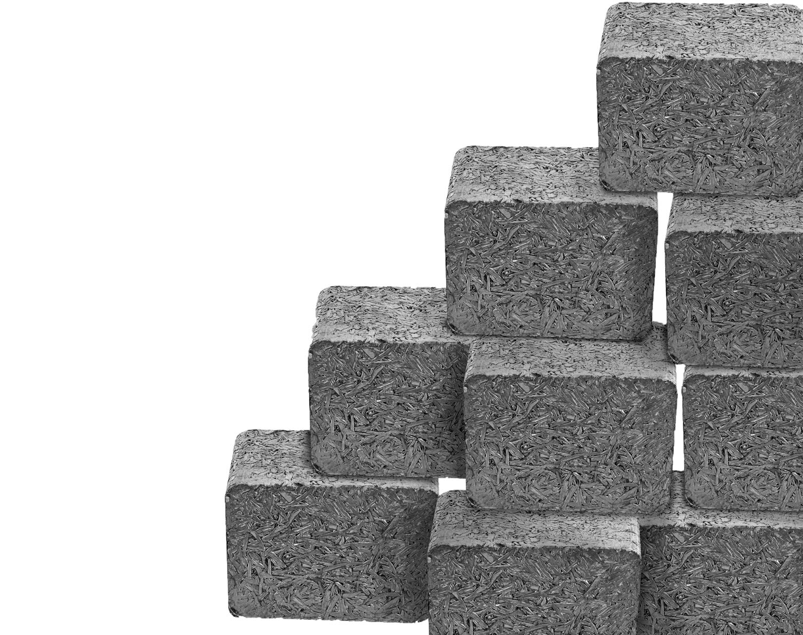 square aluminum briquettes stacked