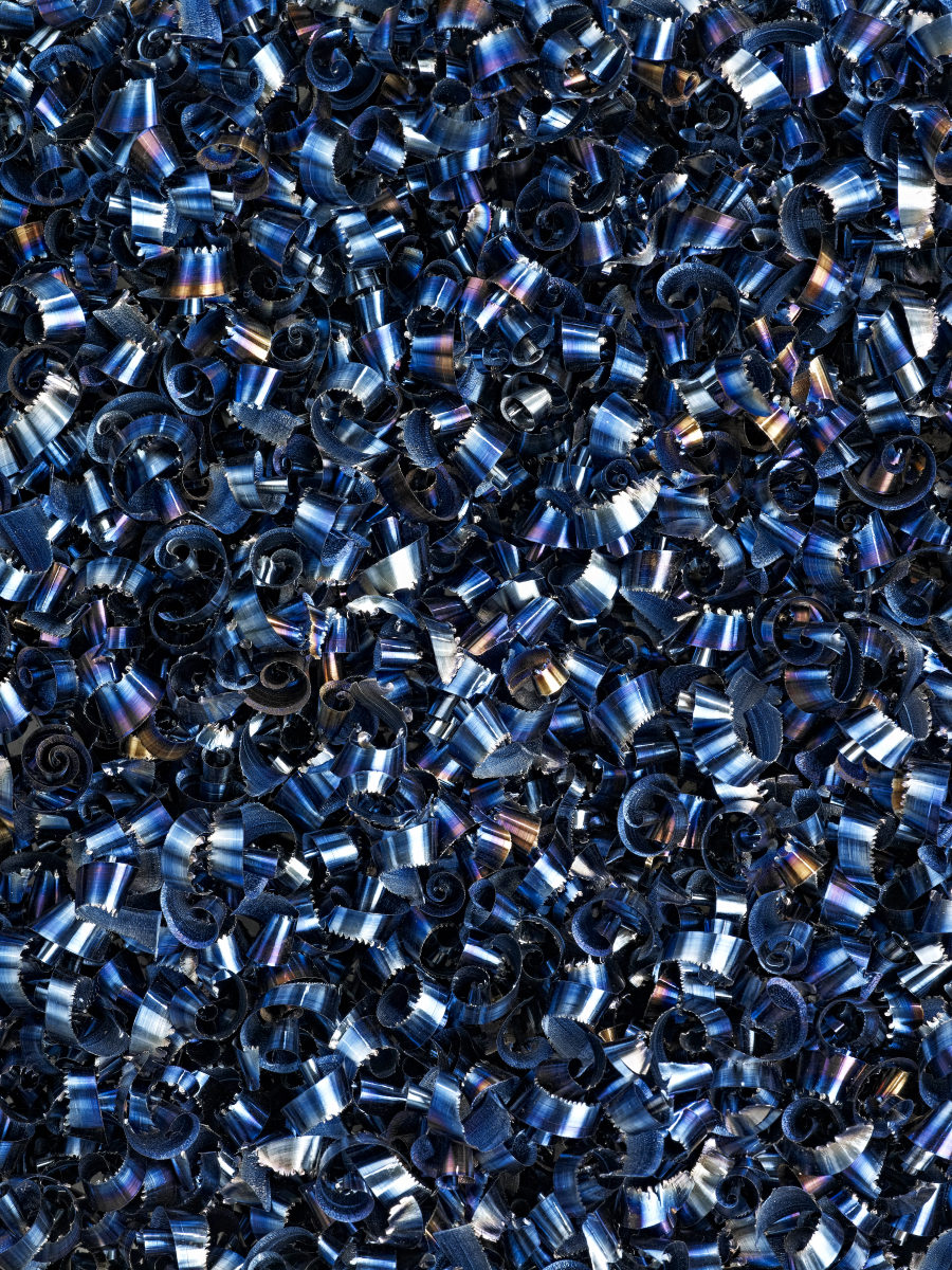 steel chips that turned blue