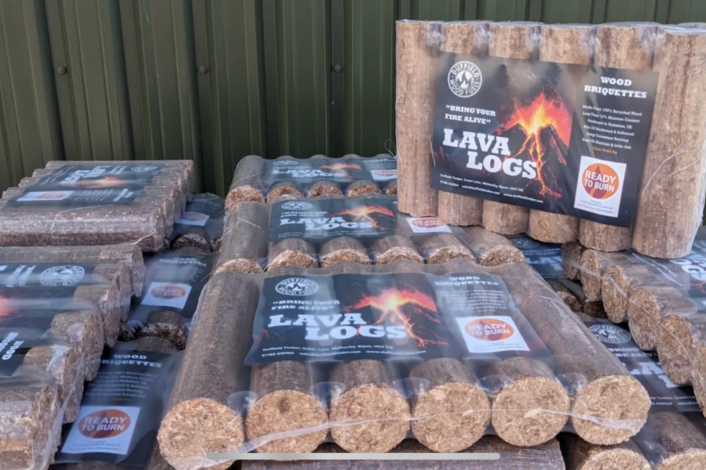 packages of wood briquettes